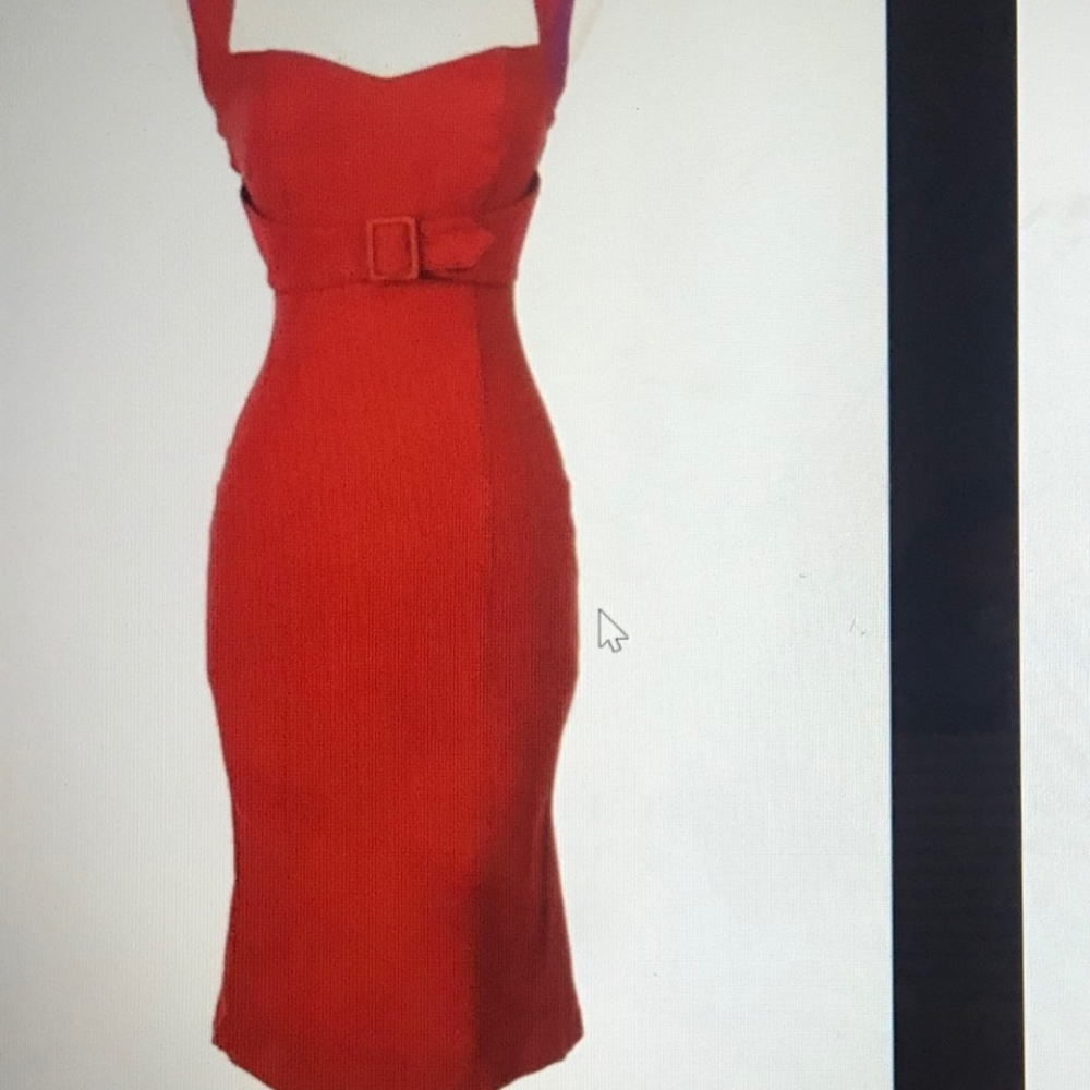 Burnt orange Pin Up Girl wiggle dress